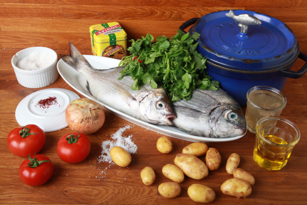 les ingrédients de la recette de la dorade