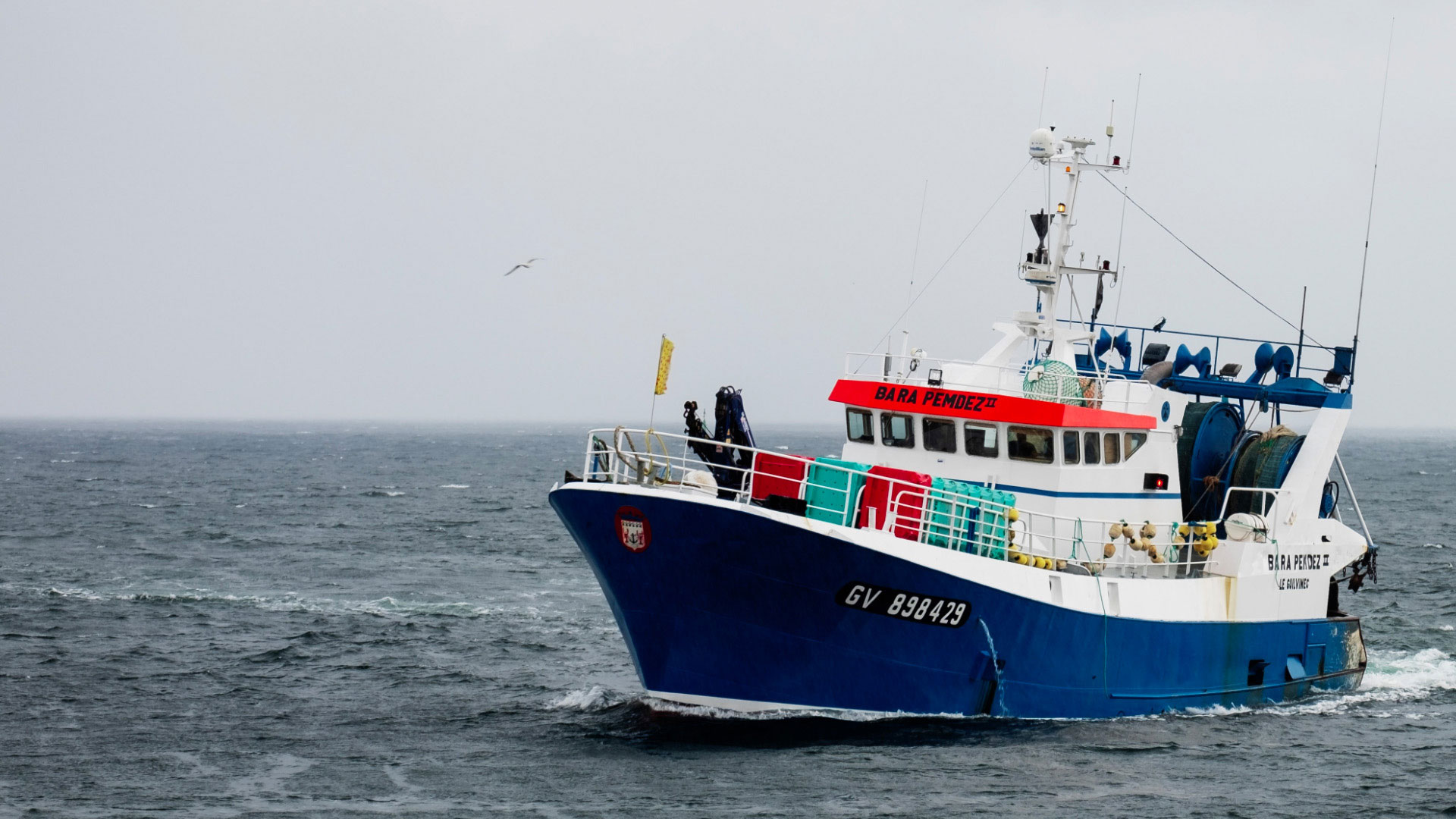 Bateau de pêche sur les côtes de Normandie