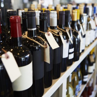 Bouteilles de vins au restaurant