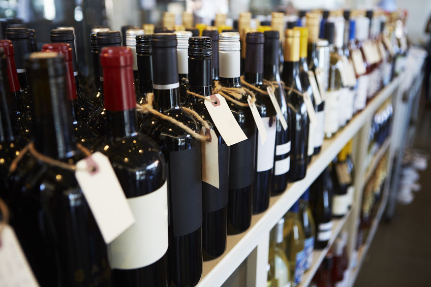 Bouteilles de vins au restaurant
