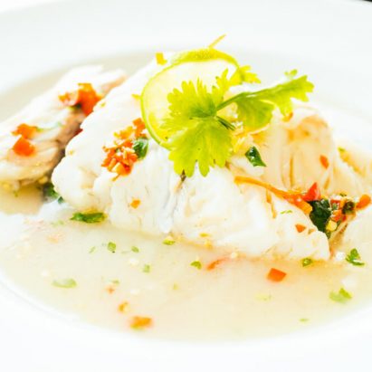 filet de poisson sauce citronnée et épices